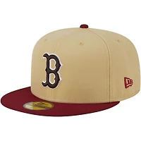 Men's New Era Vegas Gold/Cardinal Boston Red Sox 2-Tone 59FIFTY Fitted Hat