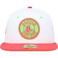 Casquette ajustée New Era Boston Red Sox Fenway Park 100th Anniversary Strawberry Lolli 59FIFTY pour homme, blanc/corail