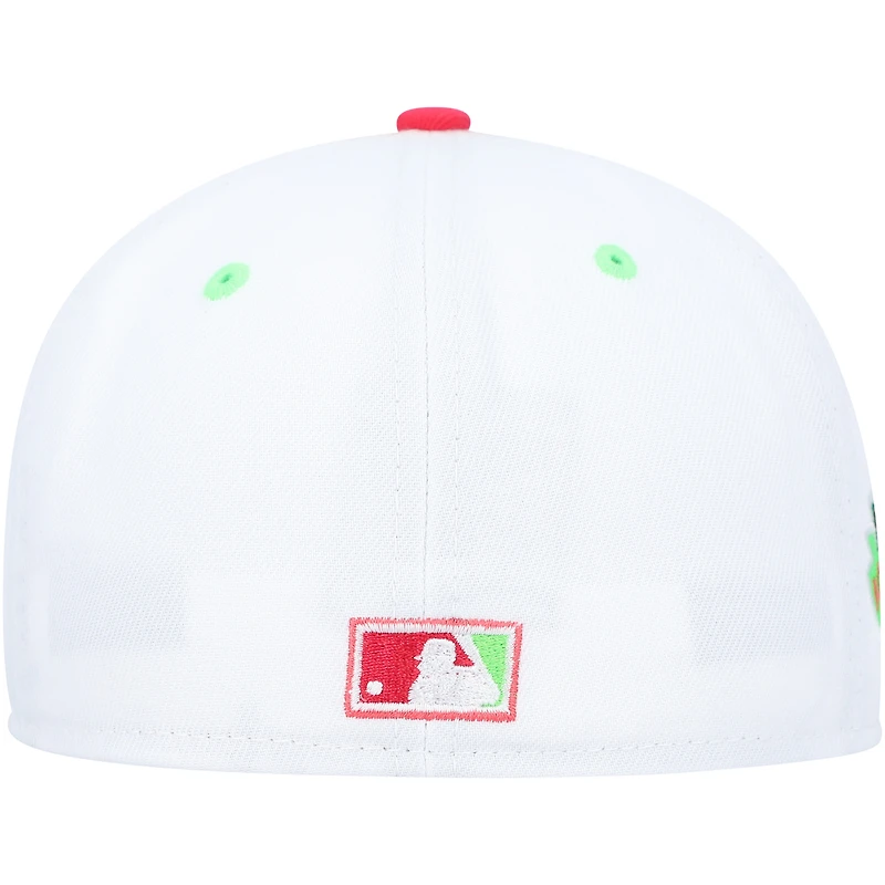 Casquette ajustée New Era Boston Red Sox Fenway Park 100th Anniversary Strawberry Lolli 59FIFTY pour homme, blanc/corail