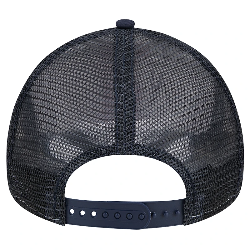 Men's New Era White/Navy Boston Red Sox Checkered Flag A-Frame Trucker 9FORTY Adjustable Hat