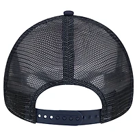 Men's New Era White/Navy Boston Red Sox Checkered Flag A-Frame Trucker 9FORTY Adjustable Hat