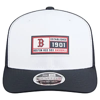 Men's New Era White/Navy Boston Red Sox Established Patch 9SEVENTY Adjustable Hat