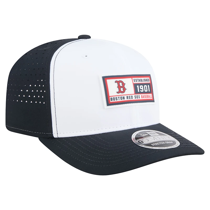 Men's New Era White/Navy Boston Red Sox Established Patch 9SEVENTY Adjustable Hat