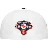 Casquette ajustée 59FIFTY New Era pour hommes, blanc/bleu marine, Boston Red Sox Major Sidepatch
