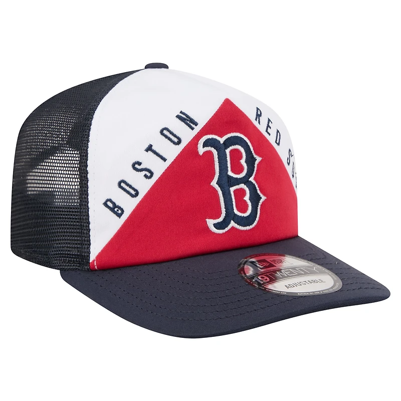 Men's New Era White/Navy Boston Red Sox Retro Cut 19TWENTY Adjustable Trucker Hat