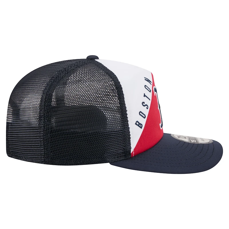 Men's New Era White/Navy Boston Red Sox Retro Cut 19TWENTY Adjustable Trucker Hat