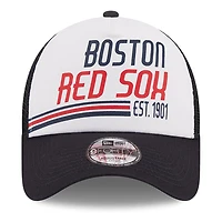 Casquette réglable 9FORTY Stacked A-Frame Trucker 9FORTY des Red Sox de Boston New Era pour hommes, blanc/bleu marine