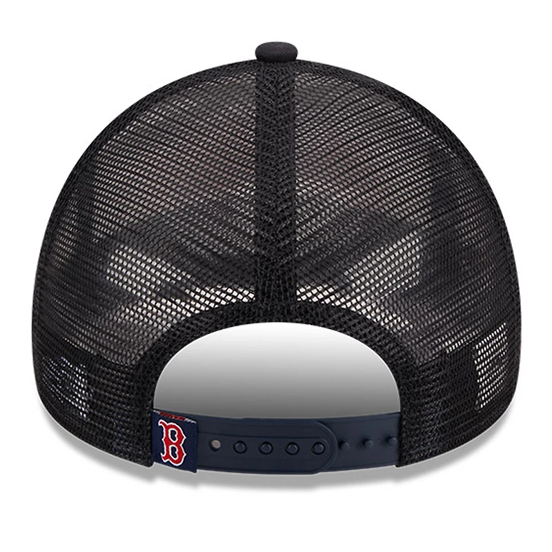 Casquette réglable 9FORTY Stacked A-Frame Trucker 9FORTY des Red Sox de Boston New Era pour hommes, blanc/bleu marine