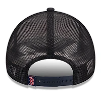 Casquette réglable 9FORTY Stacked A-Frame Trucker 9FORTY des Red Sox de Boston New Era pour hommes, blanc/bleu marine