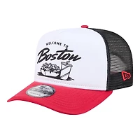 Men's New Era  White/Red Boston Red Sox Foodie A-Frame 9FIFTY Trucker Snapback Hat