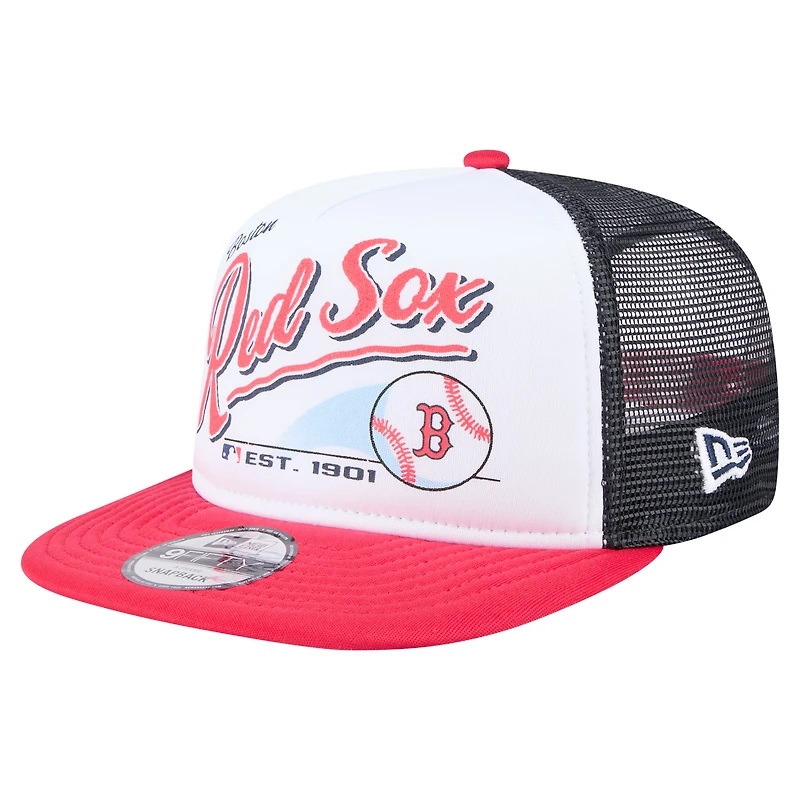 Casquette snapback New Era 9FIFTY blanche/rouge pour homme