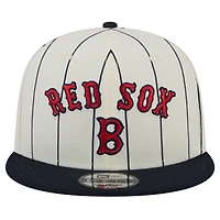 Men's New Era White Boston Red Sox Jersey Pinstripe 9FIFTY Snapback Hat