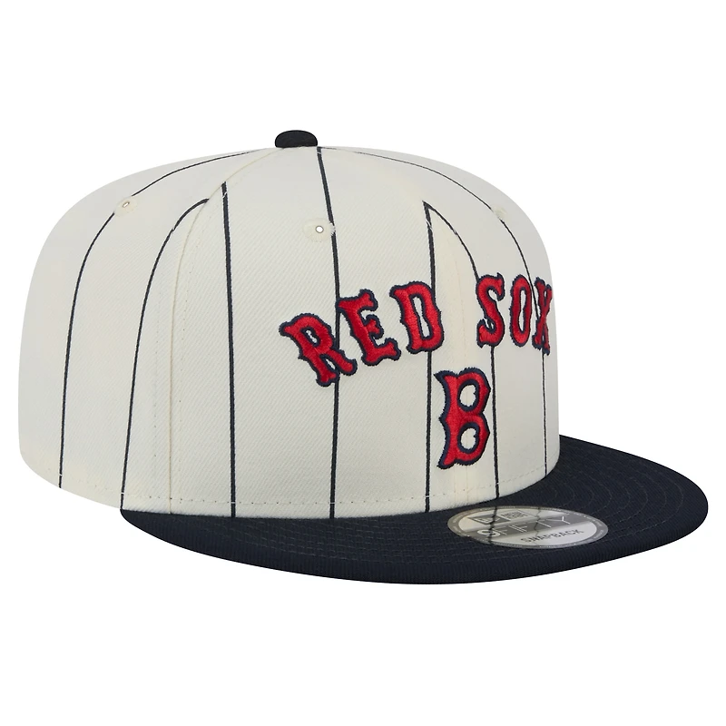 Casquette Snapback 9FIFTY à rayures blanches Boston Red Sox pour homme de New Era