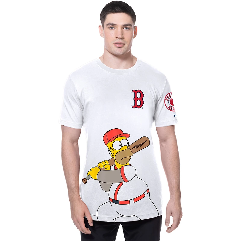 Men's New Era White Boston Red Sox MLB x Simpsons Homer Wonderbat T-Shirt