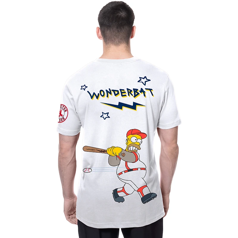 Men's New Era White Boston Red Sox MLB x Simpsons Homer Wonderbat T-Shirt