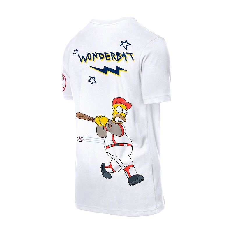 Men's New Era White Boston Red Sox MLB x Simpsons Homer Wonderbat T-Shirt
