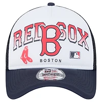 Casquette ajustable Boston Red Sox Retro Wordmark 9FORTY A-Frame Trucker pour homme New Era blanche