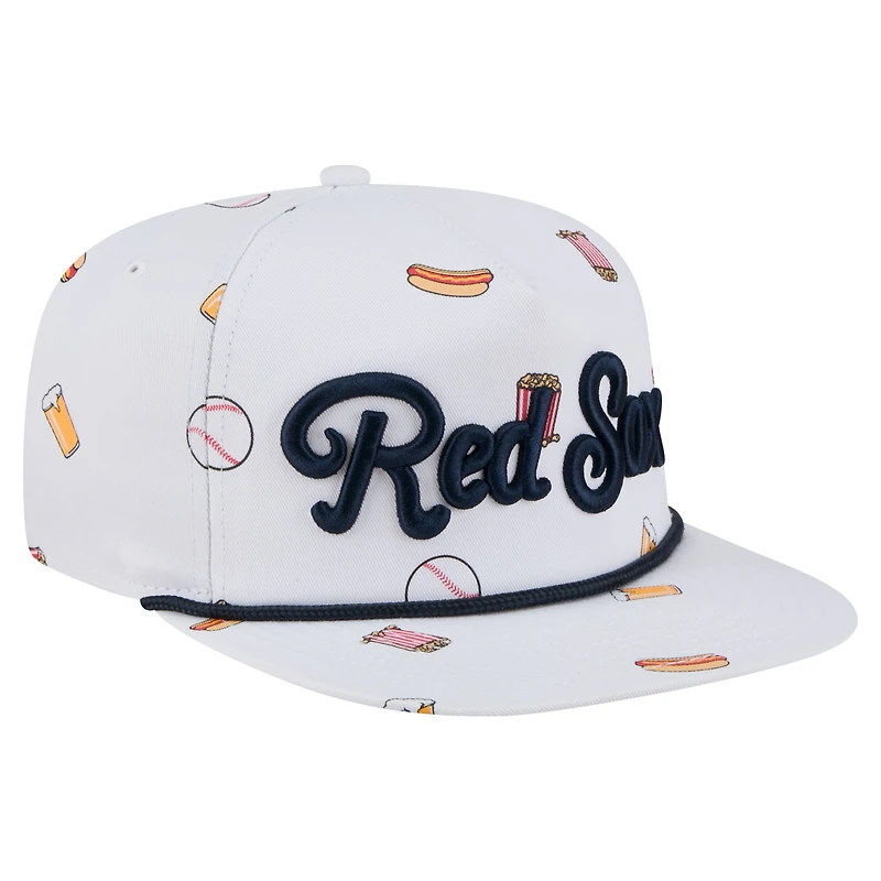 Men's New Era White Boston Red Sox Team Cheer Rope 19TWENTY Adjustable Hat