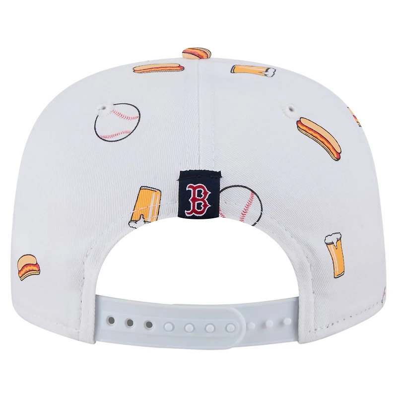 Men's New Era White Boston Red Sox Team Cheer Rope 19TWENTY Adjustable Hat