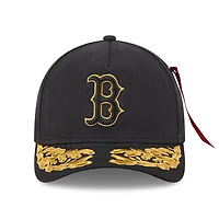 Men's New Era x Alpha Industries  Black Boston Red Sox A-Frame 9FORTY Adjustable Hat
