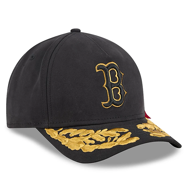 Men's New Era x Alpha Industries Black Boston Red Sox A-Frame 9FORTY Adjustable Hat