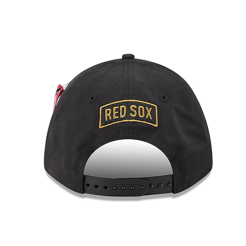 Men's New Era x Alpha Industries  Black Boston Red Sox A-Frame 9FORTY Adjustable Hat
