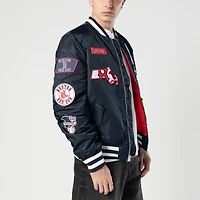 Blouson aviateur entièrement zippé bleu marine des Boston Red Sox pour homme New Era x Alpha Industries