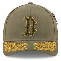 Men's New Era x Alpha Industries  Olive Boston Red Sox A-Frame 9FORTY Adjustable Hat