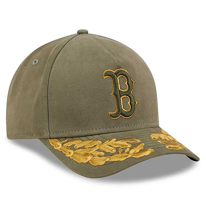 Men's New Era x Alpha Industries  Olive Boston Red Sox A-Frame 9FORTY Adjustable Hat