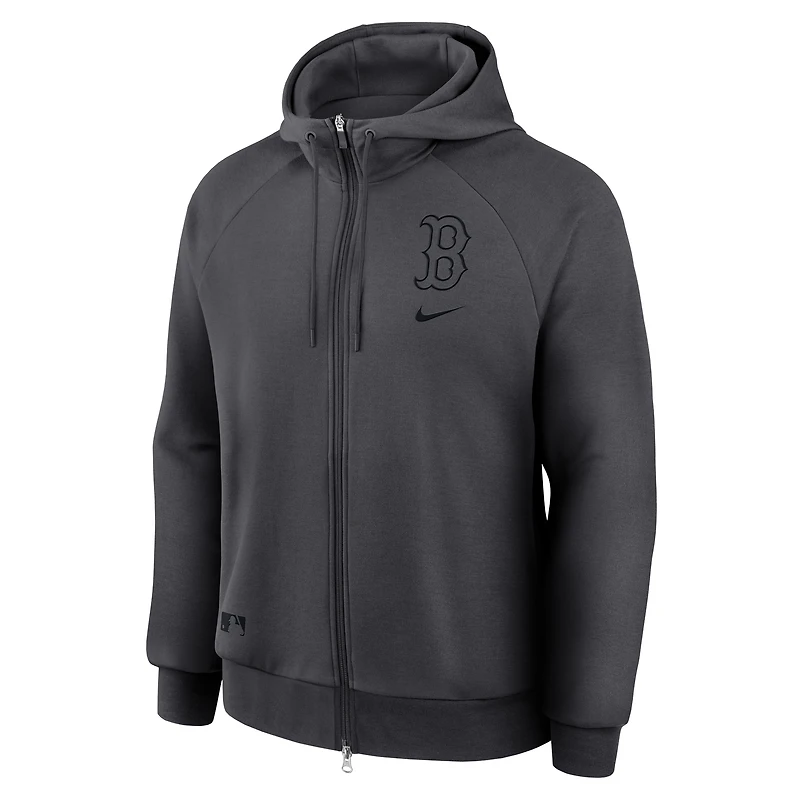 Men's Nike Anthracite Boston Red Sox Authentic Collection Player Raglan Dri-FIT Full-Zip Hoodie