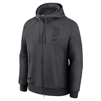 Men's Nike Anthracite Boston Red Sox Authentic Collection Player Raglan Dri-FIT Full-Zip Hoodie