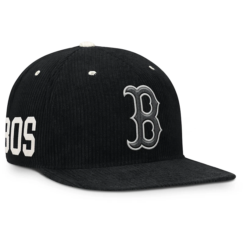 Casquette structurée à fermeture snapback Nike Boston Red Sox Pro en velours côtelé noir pour homme