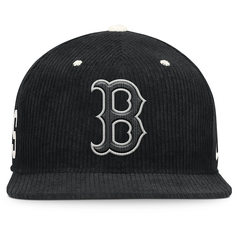 Men's Nike  Black Boston Red Sox Pro Corduroy Structured Snapback Hat