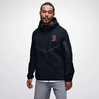 Men's Nike Black Boston Red Sox Tech Fleece Raglan Full-Zip Windrunner Hoodie