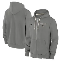 Sweat à capuche entièrement zippé Nike Charcoal Boston Red Sox Authentic Collection Travel Performance pour homme