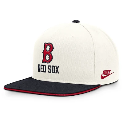 Casquette Nike crème/marine Boston Red Sox Cooperstown Pro Dri-FIT Snapback pour homme