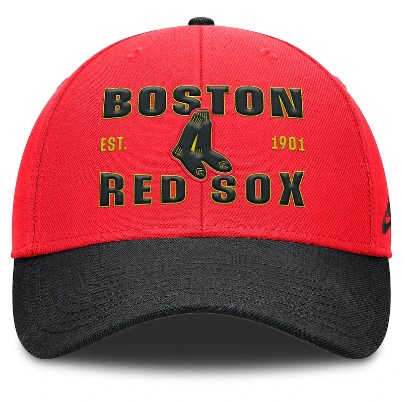 Casquette ajustable Nike Boston Red Sox Neon 90s Rise pour homme, couleur cramoisie/noir