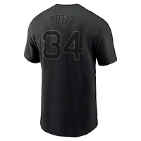 T-shirt avec nom et numéro Nike David Ortiz pour homme, noir, Boston Red Sox