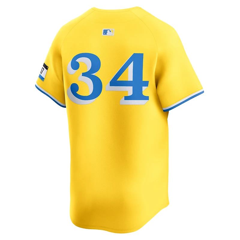 Maillot Nike David Ortiz pour homme, joueur retraité des Red Sox de Boston City Connect, doré