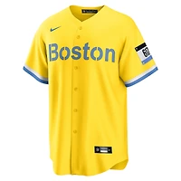 Maillot Nike David Ortiz pour homme, réplique du joueur retraité des Red Sox de Boston, City Connect, doré