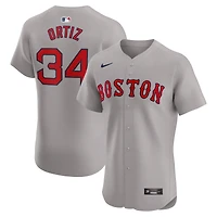 Maillot Nike David Ortiz pour homme, gris, Boston Red Sox Road Elite, joueur