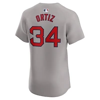 Maillot Nike David Ortiz pour homme, gris, Boston Red Sox Road Elite, joueur