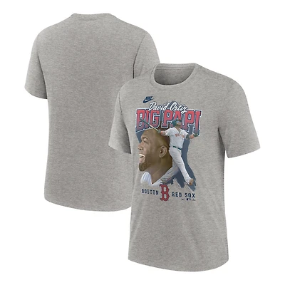 T-shirt Nike David Ortiz pour homme, gris chiné, Boston Red Sox, Cooperstown Collection Player Local