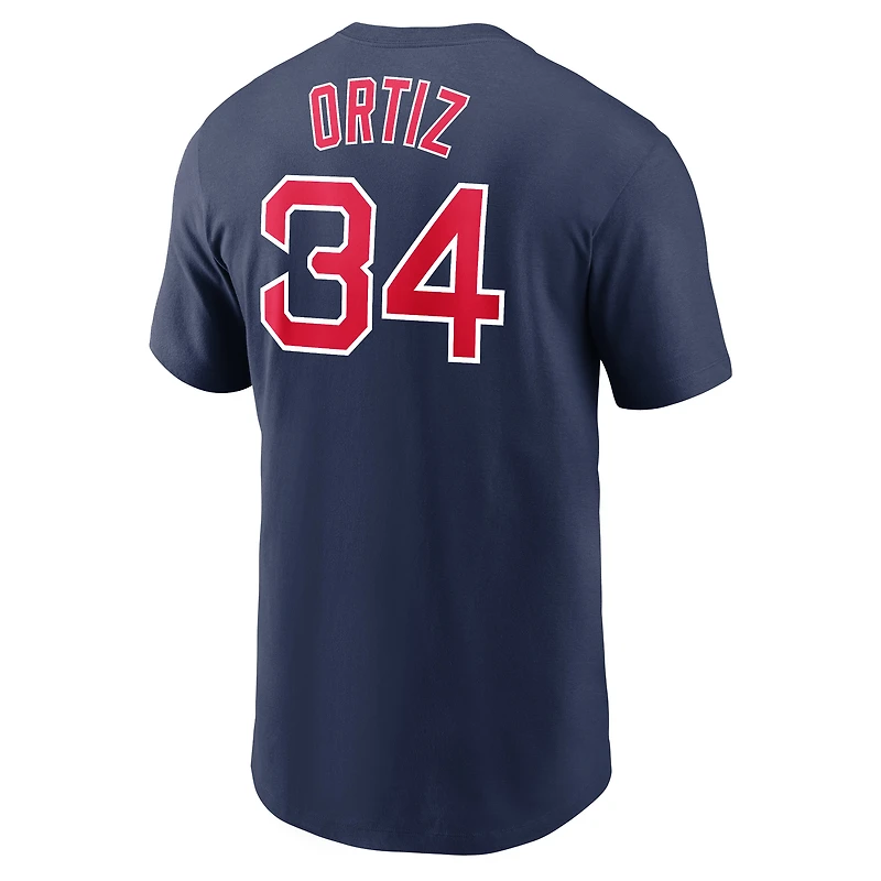 T-shirt Nike David Ortiz pour homme, bleu marine, logo avec nom et numéro des Red Sox de Boston