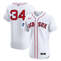Maillot de joueur Nike David Ortiz blanc Boston Red Sox Home Elite Sponsor Patch pour homme