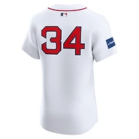 Maillot de joueur Nike David Ortiz blanc Boston Red Sox Home Elite Sponsor Patch pour homme
