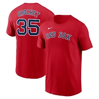 T-shirt Nike Garrett Crochet rouge Boston Red Sox Fuse avec nom et numéro pour homme