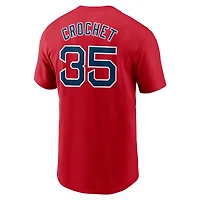 T-shirt Nike Garrett Crochet rouge Boston Red Sox Fuse avec nom et numéro pour homme
