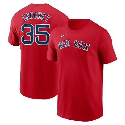 T-shirt Nike Garrett Crochet rouge Boston Red Sox Fuse avec nom et numéro pour homme