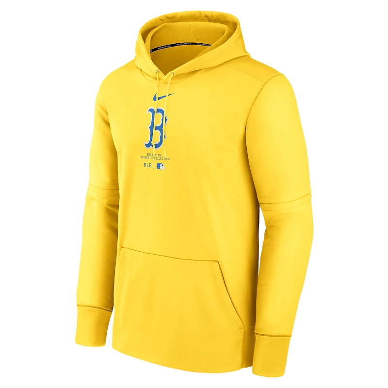 Sweat à capuche Nike Gold Boston Red Sox Authentic Collection City Connect Performance pour homme